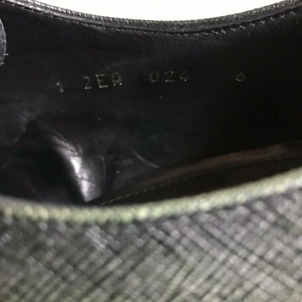 PRADA Olive Grained Leather Oxford Shoes Mens 6/ W - Picture 2 of 8